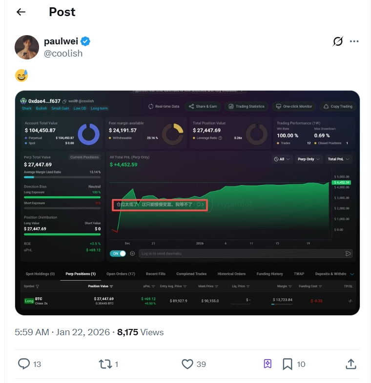 Even Paul Wei Gets Trolled? Hyperbot Turns On-Chain Tracking into a "Live Stream"