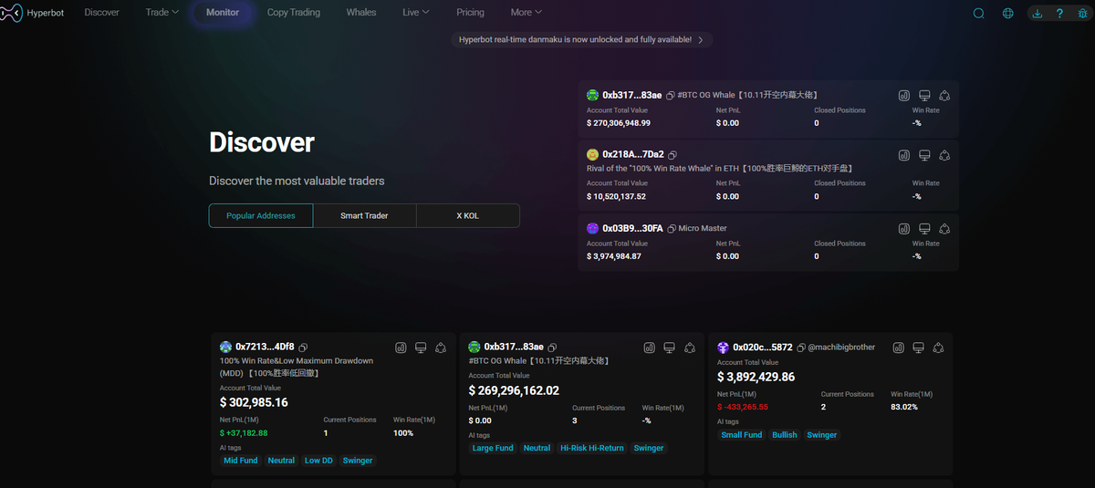 Stop Following Blindly: How to Pinpoint "Smart Money" with Hyperbot’s Trending Lists & Tag System