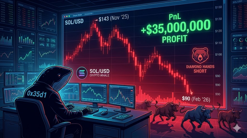 Hunting $SOL: Inside the $35 Million "God Short" Executed by Whale 0x35d1