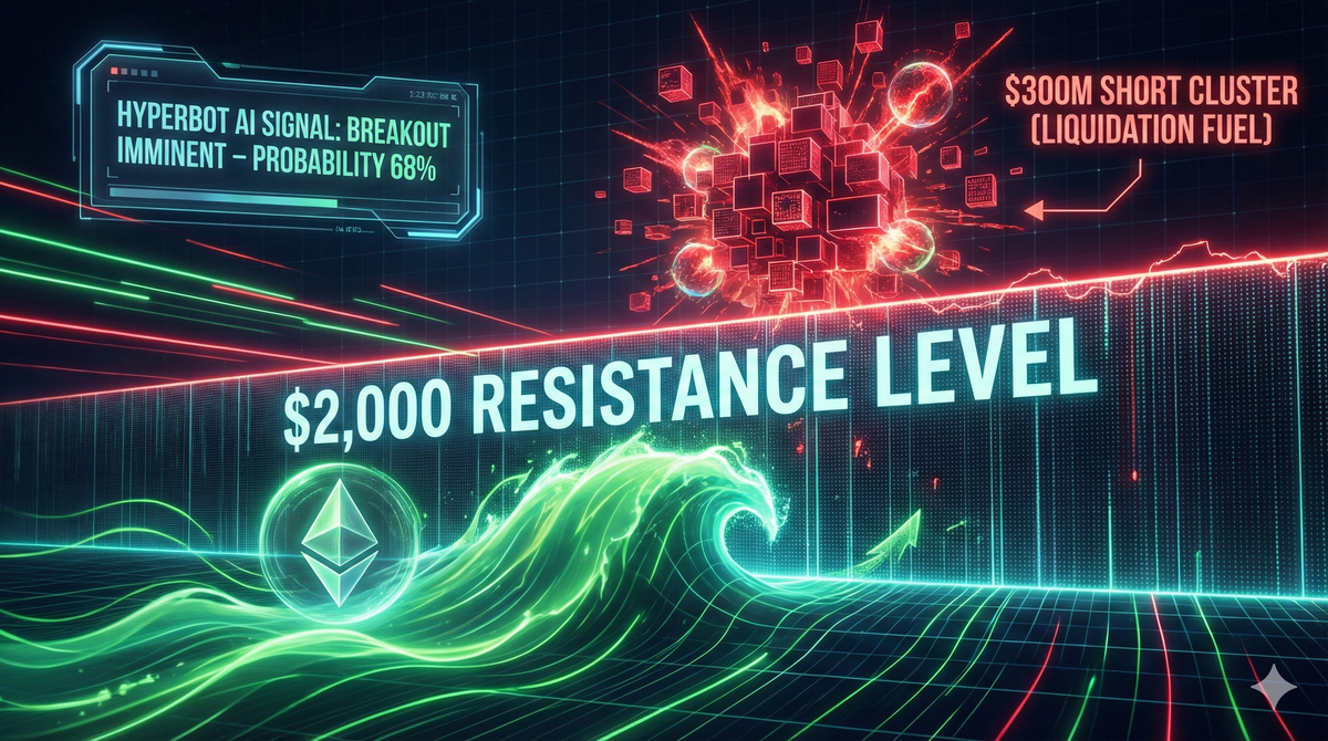 ETH at the Gates of $2,000: $300M Short Cluster Faces "Epic Squeeze" — Hyperbot On-Chain Analysis
