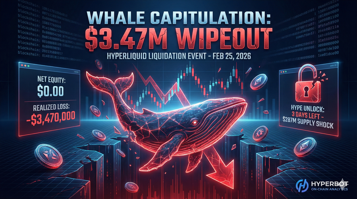 Total Capitulation! The $3.47 Million Wipeout of a Hyperliquid Whale Ahead of the HYPE Unlock Cliff