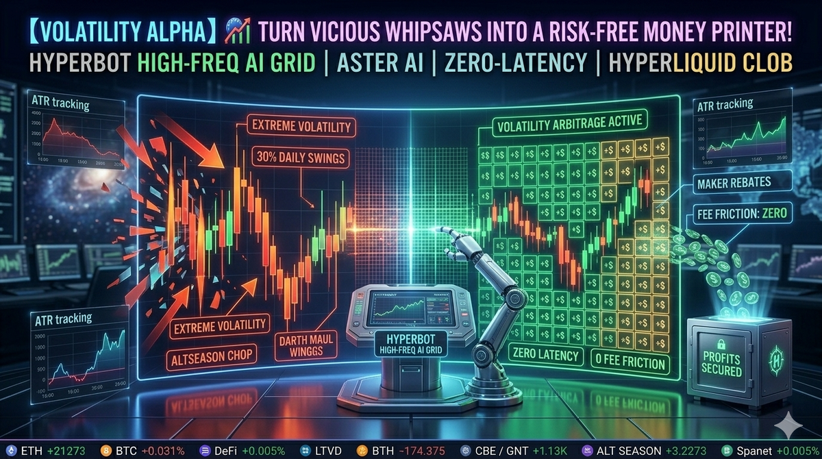 🎢 Can't Handle 30% Daily Altcoin Swings? Turn Vicious Whipsaws into a Risk-Free Money Printer with Hyperbot’s "High-Freq AI Grid"!