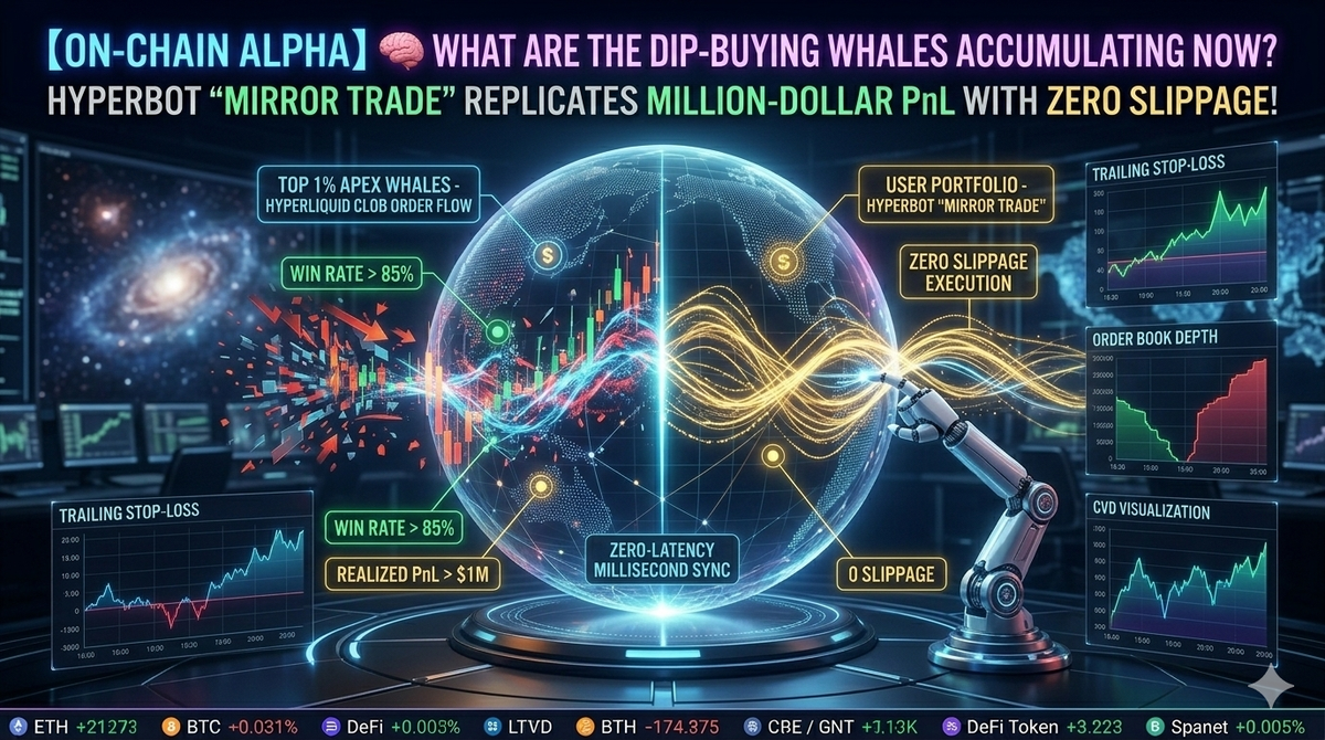 🧠 What Are the Dip-Buying Whales Accumulating Now? Hyperbot's "Mirror Trade" Replicates Million-Dollar Smart Money PnL with Zero Slippage!