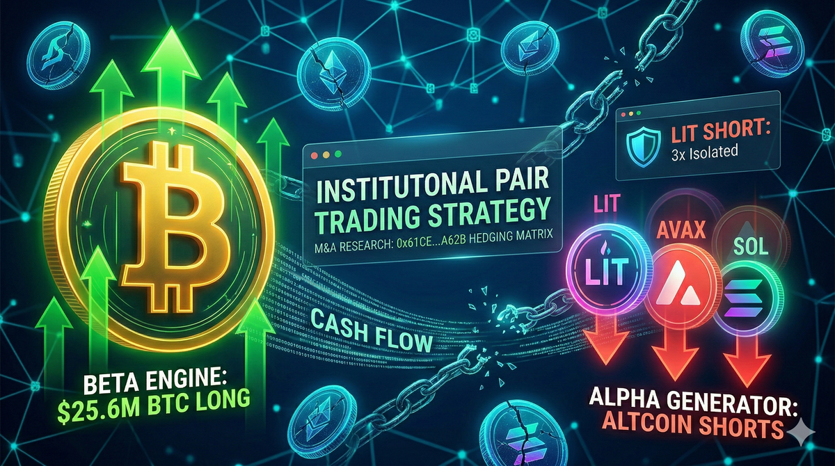 The $28M Pair Trading Masterclass! How a Fallen Hyperliquid Whale is Hedging with a Massive BTC Long and Altcoin Shorts