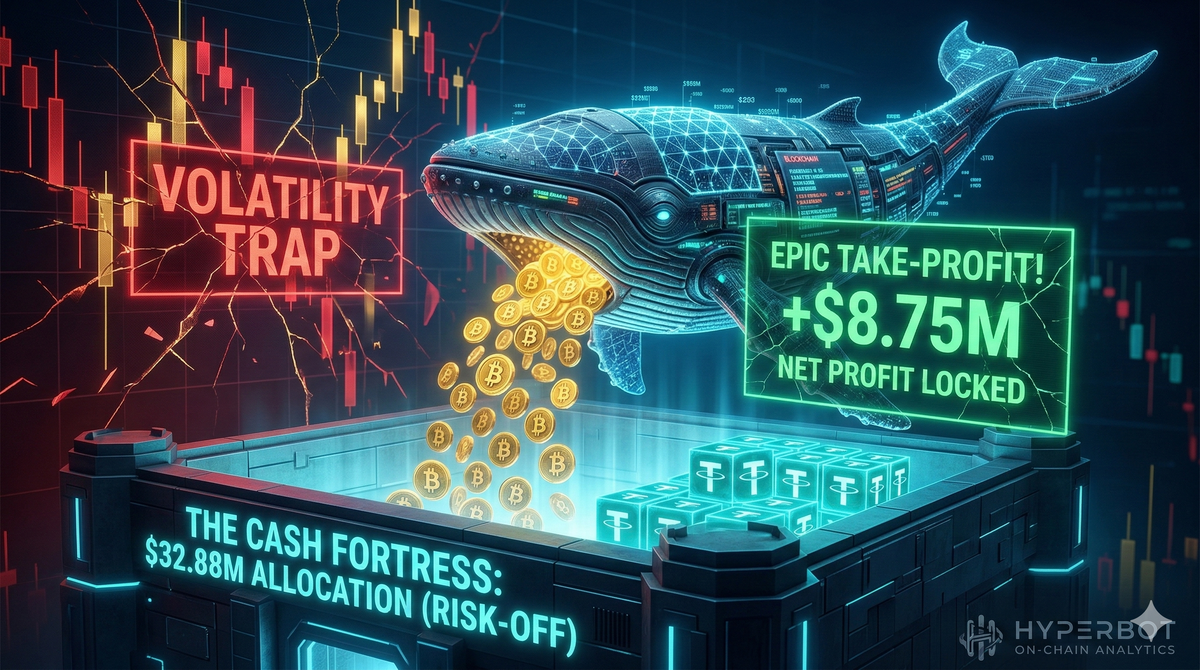 Epic Take-Profit! Legendary Whale Nets $8.75M, Retreats to a $32.88M All-Cash Fortress