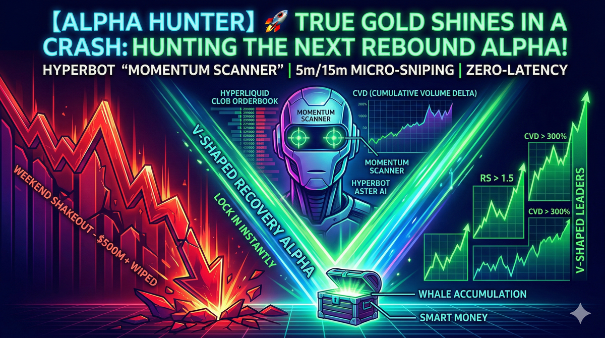 🚀 True Gold Shines in a Crash: Hunting the Next Rebound Alpha! Lock in V-Shaped Leaders Instantly with Hyperbot's "Momentum Scanner"
